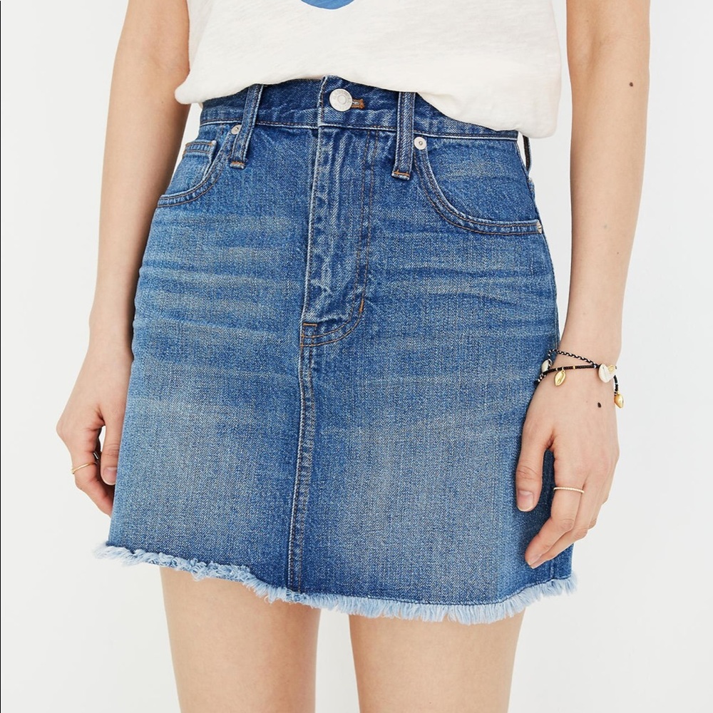 Madewell Rigid Denim A-Line Skirt: Leandra Wash